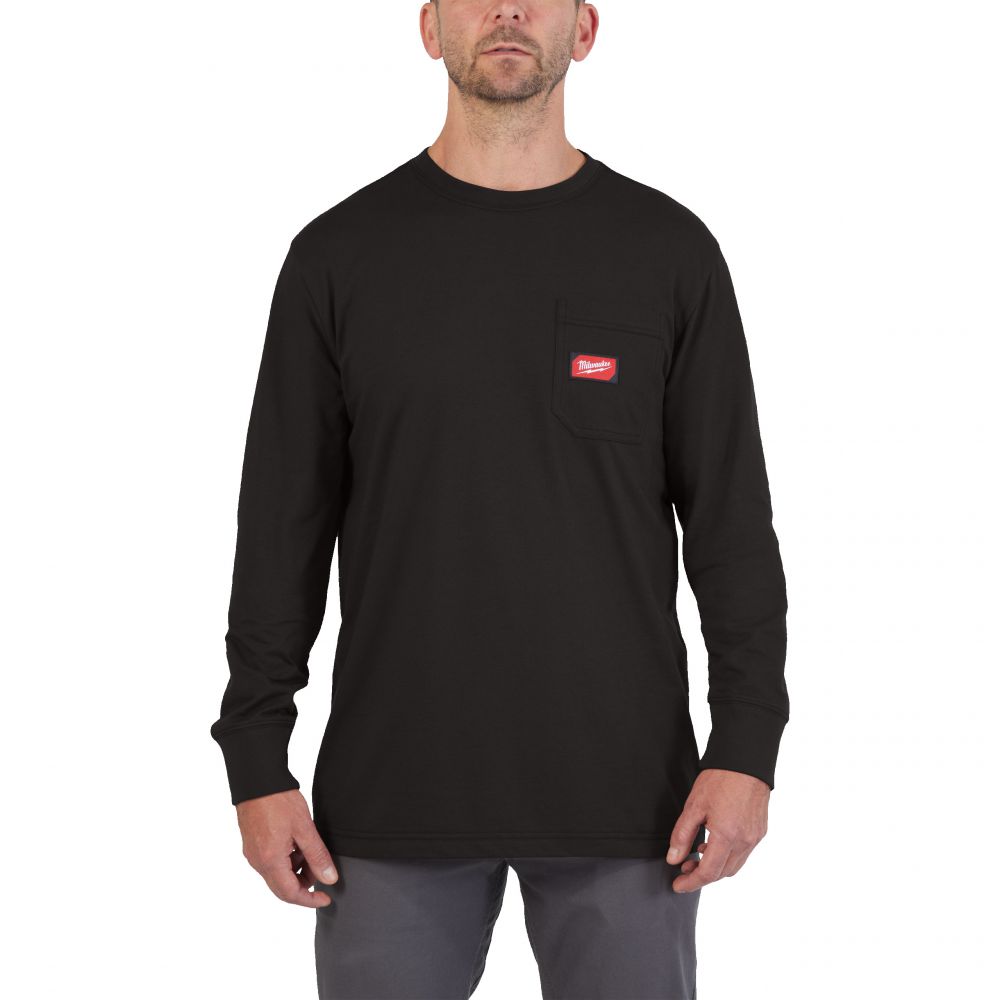 Arbeits-Langarm-Shirt schwarz mit UV-Schutz 